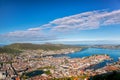 Beautiful view of Bergen from Floyen in Norway Royalty Free Stock Photo