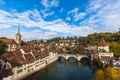Beautiful view of Bern old town and Aare river from NydeggbrÃÂ¼cke bridge