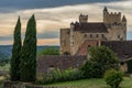 Beautiful view of Beynac Castle, located in the village of Beynac-et-Cazenac in Dordogne, France. Royalty Free Stock Photo