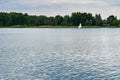 Beautiful view of the Biale Lake, Poland in hot August Royalty Free Stock Photo