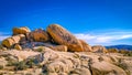 Beautiful view of big boulders and rock formations in Joshua Tree National Park, California Royalty Free Stock Photo