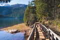 Beautiful view of Black lake, Crno Jezero in Durmitor National Park, Zabljak, northern Montenegro, landscape in a sunny day with Royalty Free Stock Photo