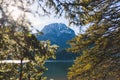 Beautiful view of Black lake, Crno Jezero in Durmitor National Park, Zabljak, northern Montenegro, landscape in a sunny day with Royalty Free Stock Photo