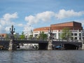 Beautiful view of the Blauwbrug bridge in Amsterdam