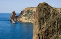 Beautiful view of the blue sea and the picturesque cliffs of Crimea