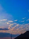 The beautiful view of the blue sky along with a collection of dark and white clouds