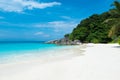 Beautiful view with blue sky and clouds, blue sea and white sand beach on Similan island, No.8 at Similan national park Royalty Free Stock Photo
