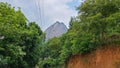 Beautiful view of blue sky, mountain and trees.