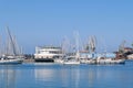 Beautiful view of boats in the port of the city of pula