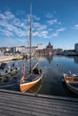 Beautiful view of the boats and uspenski cathedral