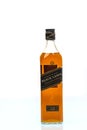 Beautiful view bottle whisky Johnnie Walker Black Label on background. Alcohol concept.