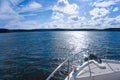 Beautiful view from a bow of yacht at seaward