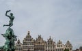 Beautiful view of the Brabo Fountain in the Grote Markt, Antwerp, Belgium Royalty Free Stock Photo