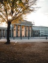 Beautiful view of the Brandenburg Gate facade in Berlin