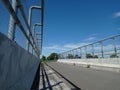 beautiful view on the bridge during the day with clear clouds.