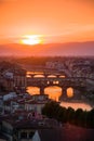 Beautiful view of bridge Ponte Vecchio, Florence, Italy Royalty Free Stock Photo