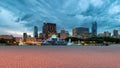 Chicago City skyline at sunset Royalty Free Stock Photo