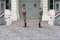 Budapest Parliament change guard national Royalty Free Stock Photo