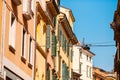 Beautiful view building house balcony panorama city sunset Verona Italy Royalty Free Stock Photo