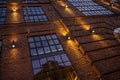 Beautiful view of building windows at night Royalty Free Stock Photo