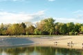 Beautiful view of Bundek lake in spring, Zagreb, Croatia