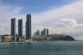 Beautiful view of Busan from the sea, Haeundae district, Busan, South Korea