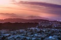 Beautiful view of business center in downtown of San Francisco. Royalty Free Stock Photo