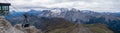 Beautiful view on the cable car at Dolomite Alps