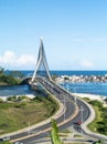 Beautiful view with the cable-stayed Jorge Amado Bridge in IlhÃÂ©us, Bahia, Brazil