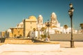 Beautiful view of Cadiz with cathedral and Iglesia Santa Cruz