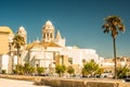 Beautiful view of Cadiz with cathedral and Iglesia Santa Cruz