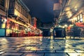 Beautiful view of cafe in Tbilisi at night Royalty Free Stock Photo