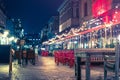 Beautiful view of cafe in Tbilisi at night Royalty Free Stock Photo