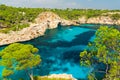 Beautiful view of Cala des Moro on Mallorca, Baleares Island, Spain