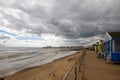Beautiful view of Calshot Beach under a cloudy sky in Southampton, UK