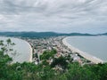 Beautiful view of Canto Grande beach from above, Florianopolis, Brazil