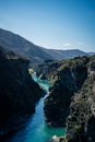 Beautiful view of a canyon near the Kawarau Bridge taken on a sunny spring day, New Zealand