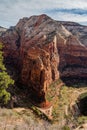 Beautiful view of the canyon from the top of Angels Landing, Zion National Park Utah USA Royalty Free Stock Photo