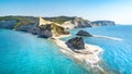 Beautiful view of Cape Drastis in Corfu in Greece Royalty Free Stock Photo