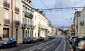 Beautiful view of cars in the street in Lisbon, Portugal