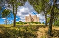 Beautiful view of Castel del Monte, the famous castle built in an octagonal shape by the Holy Roman Emperor Frederick II in