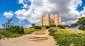 Beautiful view of Castel del Monte, the famous castle built in an octagonal shape by the Holy Roman Emperor Frederick II in Royalty Free Stock Photo