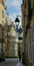 Unusual foreshortening of the castle of the Dukes of Brittany, Nantes, France