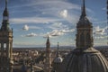 Beautiful view of the Cathedral-Basilica of Our Lady of the Pillar in Zaragoza, Spain Royalty Free Stock Photo