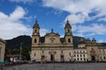 Beautiful view of the Cathedral of Bogota next to the Sacred Chapel