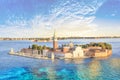 Beautiful view of the Cathedral of San Giorgio Maggiore, on an island in the Venetian lagoon, Venice, Italy Royalty Free Stock Photo