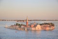 Beautiful view of the Cathedral of San Giorgio Maggiore, on an island in the Venetian lagoon, Venice, Italy Royalty Free Stock Photo