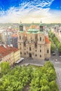 Beautiful view of the Cathedral of St. Nicholas on Old Town Square in Prague, Czech Republic Royalty Free Stock Photo