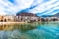 View of cefalu, town on the sea in Sicily, Italy Royalty Free Stock Photo