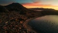 A beautiful view of Cerro Calvario bay at sunset